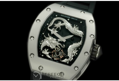 RM057-114 Dragon Tourbillon SS/RU Black/Plat Asian 21J Decor