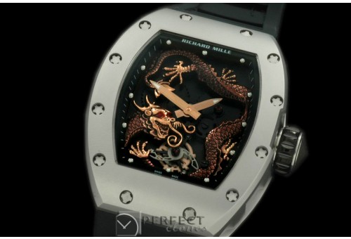 RM057-111 Dragon Tourbillon SS/RU Black/Gold Asian 21J Decor