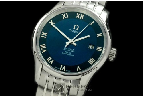 OMDE10083 Deville Co Axial Auto SS/SS Blue Asian 2824