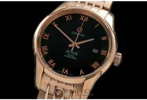 OMDE10092 Deville Co Axial Auto RG/RG Black Asian 2824