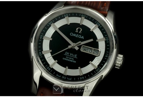 OMDE10067L Deville Co Axial Day/Date SS/LE Black Asian 2836