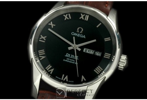 OMDE10062L Deville Co Axial Day/Date SS/LE Black Asian 2836
