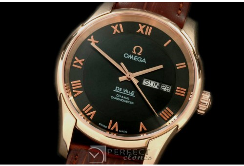 OMDE10072L Deville Co Axial Day/Date RG/LE Black Asian 2836
