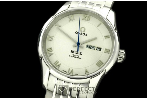 OMDE10061 Deville Co Axial Day/Date SS/SS White Asian 2836