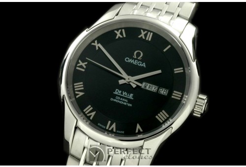 OMDE10062 Deville Co Axial Day/Date SS/SS Black Asian 2836
