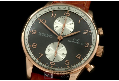 IWPG10014 Portuguese Chrono RG/LE Grey A-7750 New Improved