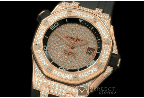 AP00019 Royal Oak Diver Bling RG/Diam/RU Black A-2824