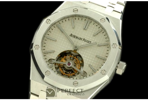APROT10001 Royal Oak Tourbillon SS/SS White Real Tourbillon