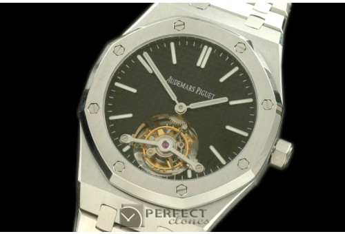 APROT10002 Royal Oak Tourbillon SS/SS Black Real Tourbillon
