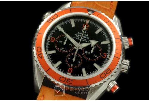 OMSE01024L Planet Ocean 45.5 Chrono SS/LE Black/Org 7750