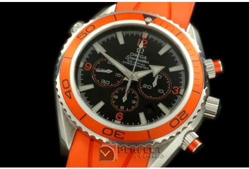 OMSE01024R Planet Ocean 45.5 Chrono SS/RU Black/Org 7750