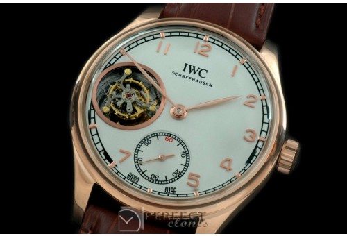 IWPTB00116 Portugese FA Jones Tourbillon RG/LE White Tourbillo