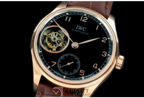 IWPTB00118 Portugese FA Jones Tourbillon RG/LE Black Tourbillo
