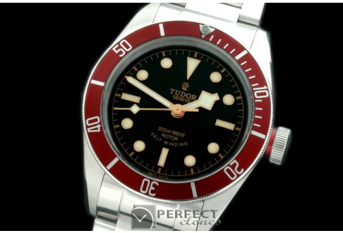 TU00111 Heritage Black Bay SS/SS Black/Red Asian 2813