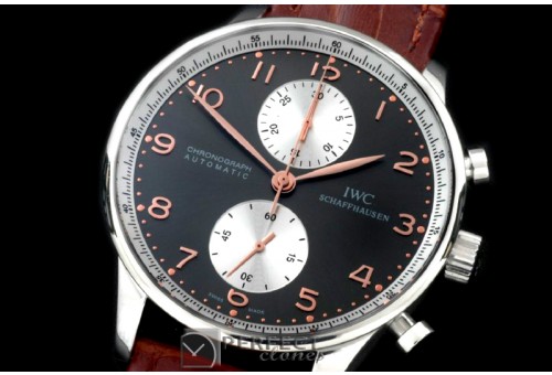 IWPG10007 Portuguese Chrono SS/LE Blk Grey/Wht A-775New Impr