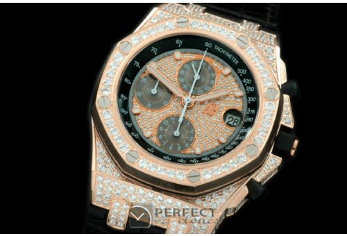 AAP10889 Royal Oak Chrono SS/LE Rose Gold Bling A-3126