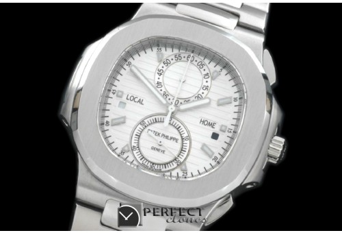 PP-5990-101 599Nautilis Chrono SS/SS White Jap Qtz