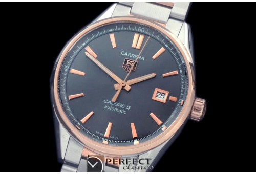 TGCA-00508 Carrera Calibre 5 Automatic SS/RG Grey A-2824