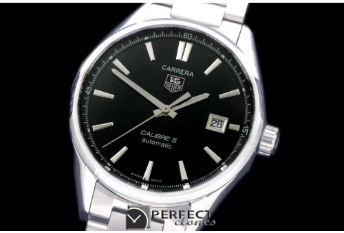 TGCA-00502 Carrera Calibre 5 Automatic SS/SS Black A-2824