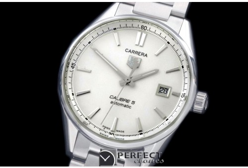 TGCA-00501 Carrera Calibre 5 Automatic SS/SS White A-2824
