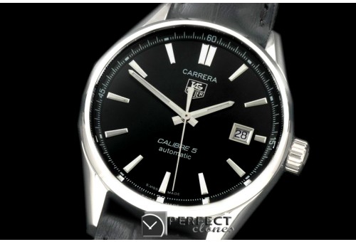 TGCA-00502L Carrera Calibre 5 Automatic SS/LE Black A-2824