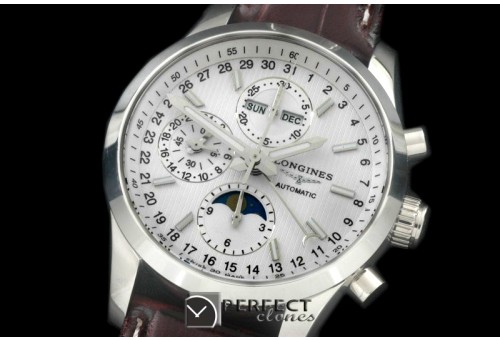 LG00101 Master Chrono/Calender SS/LE White Asia 7751