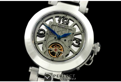 CARPS00101 Pasha Tourbillon 42mm SS/SS White Miyota 9015