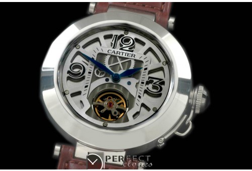CARPS00101L Pasha Tourbillon 42mm SS/LE White Miyota 9015