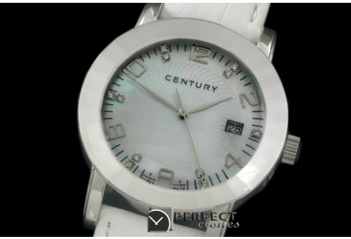 CE20001 Elegance Ladies SS/LE MOP White Swiss Quartz