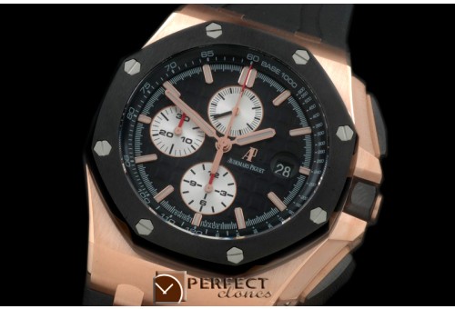 AAP00122 2011 Royal Oak Chronograph RG/LE Black A-3126 Sec@12