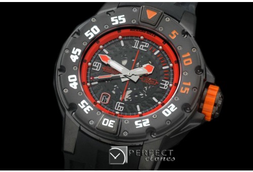 RM028-122 PVD Black/RU Black/Red Asian 7751 Decorated