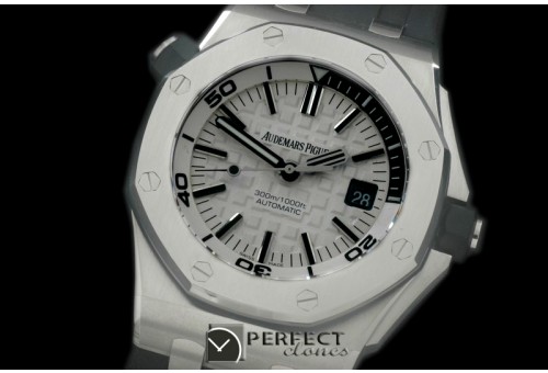 AP00032 Royal Oak Diver Auto SS/RU White A-2824/3120