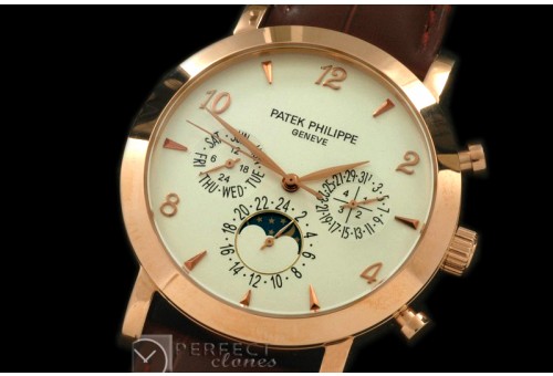 PPCA10038 Classic Perpetual Calendar RG/LE White Num Asian 2813