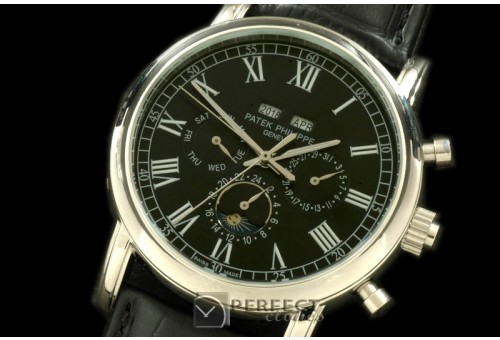 PPCC10012 Calendar Complications SS/LE Black Roman Asian 2813