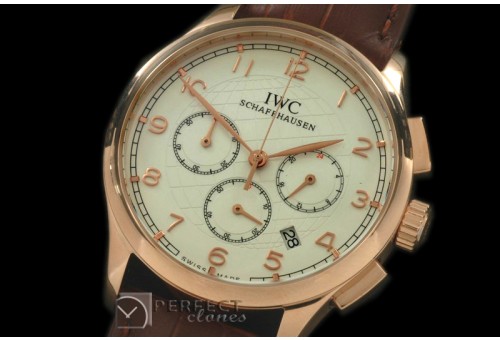 IWPG20006 Portuguese Grande Chrono RG/LE White/Rose Gold Jap OS2