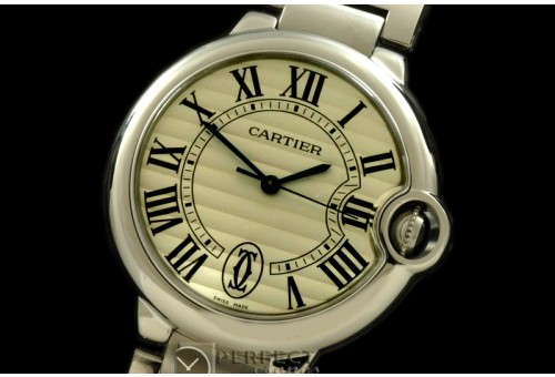 CARBA00039 Ballon De Cartier Mid SS/SS White Swiss Eta 2671