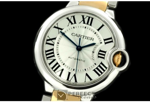 CARBA00041 Ballon De Cartier Mid SS/YG White Swiss Eta 2671