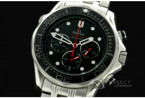 OMSE20101 Diver Pro 300M Chrono SS/SS Black Jap Qtz