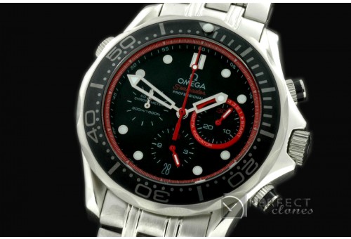 OMSE20103 Diver Pro 300M Chrono SS/SS Blk/Red Jap Qtz
