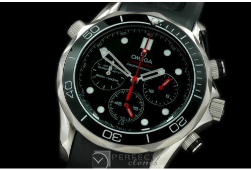 OMSE20101R Diver Pro 300M Chrono SS/RU Black Jap Qtz