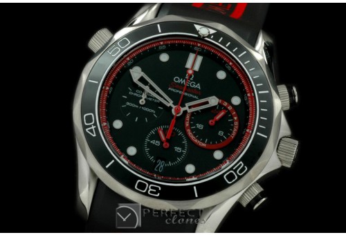 OMSE20103R Diver Pro 300M Chrono SS/RU Blk/Red Jap Qtz