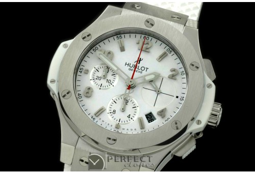 HB41-101 Big Bang Chrono 41mm SS/RU White A-775Sec@3