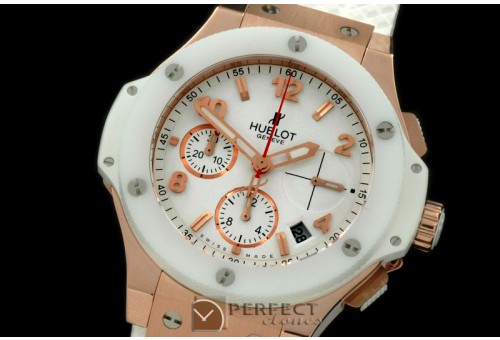 HB41-131 Big Bang Chrono 41mm RG/RU White A-775Sec@3