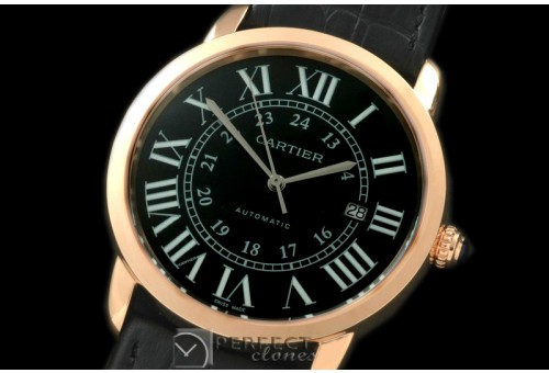 CARDC01009 Ronde De Cartier Automatic RG/LE Black Asian 2824