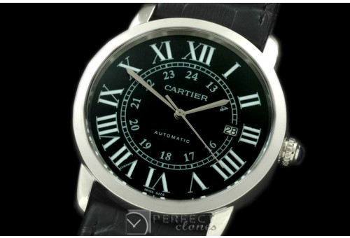CARDC01004 Ronde De Cartier Automatic SS/LE Black Asian 2824