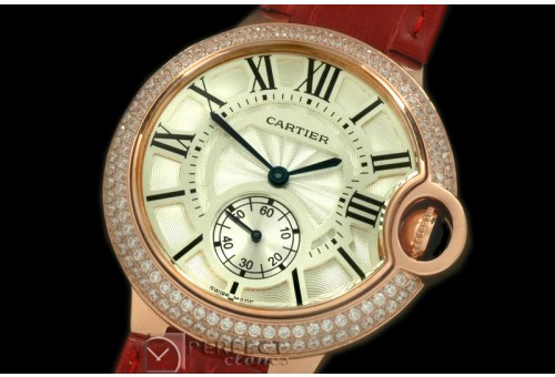 CARBA00526AD Ballon Bleu de Cartier Ladies RG/LE White Swiss Qtz