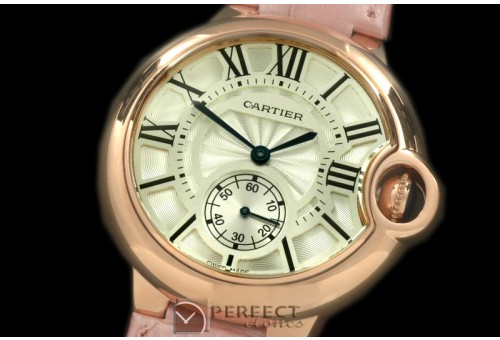 CARBA00526A Ballon Bleu de Cartier Ladies RG/LE White Swiss Qtz