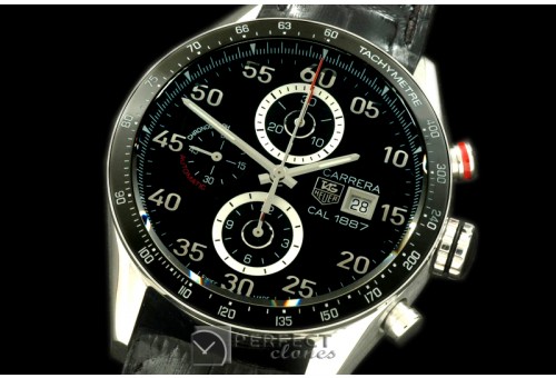 TG1887-202L Carrera 1887 Date Chrono SS/LE Black A-7750