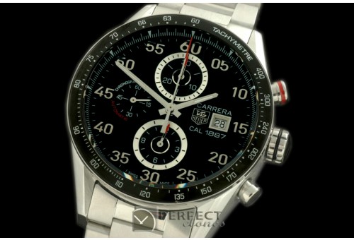 TG1887-202 Carrera 1887 Date Chrono SS/SS Black A-7750