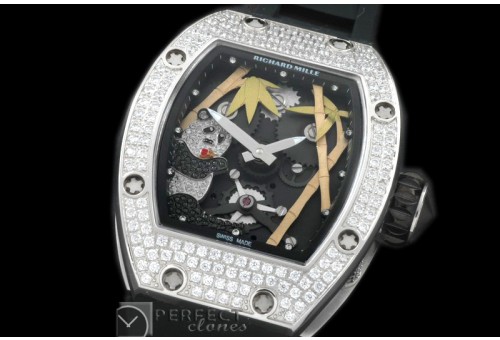 RM026-101D Panda Tourbillon SS/RU Skeleton Asian 21J Decorat